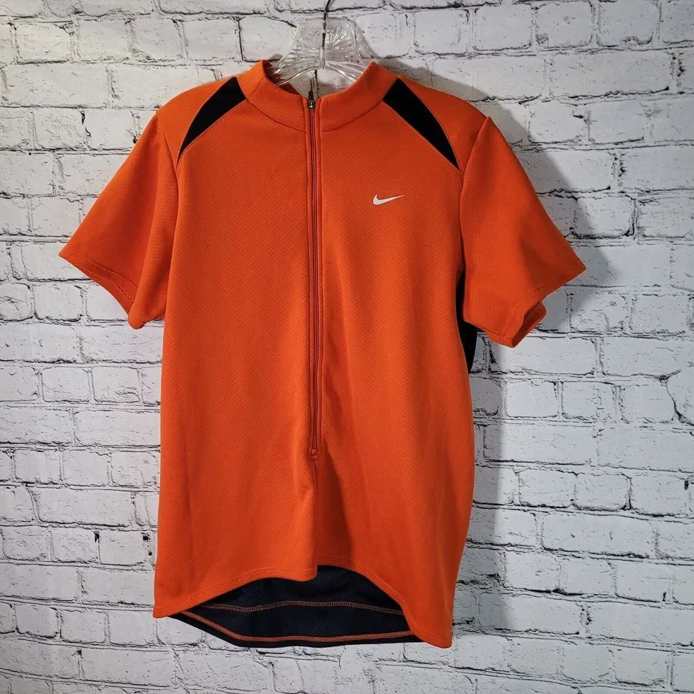 Nike FitDry Women's XL Large Shirt Orange Short Sleeve‎ Cycling Biking Running
